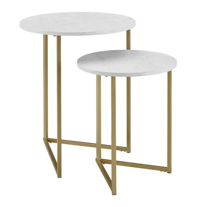 2pc Glam V Leg Nesting Side Tables - Saracina Home | Target