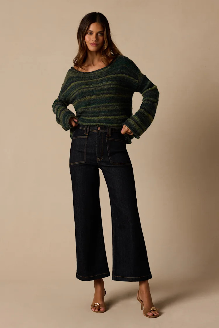 Valley Girl Dark Wash Wide-Leg Denim Jeans | Lulus