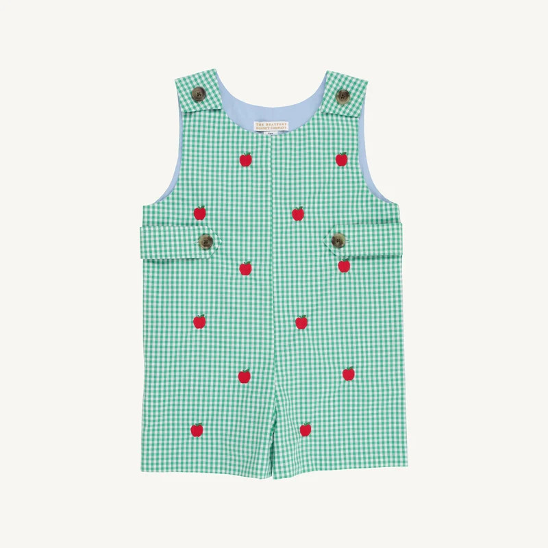 Critter Jack Keene Jon Jon - Green Gingham & Apples | The Beaufort Bonnet Company