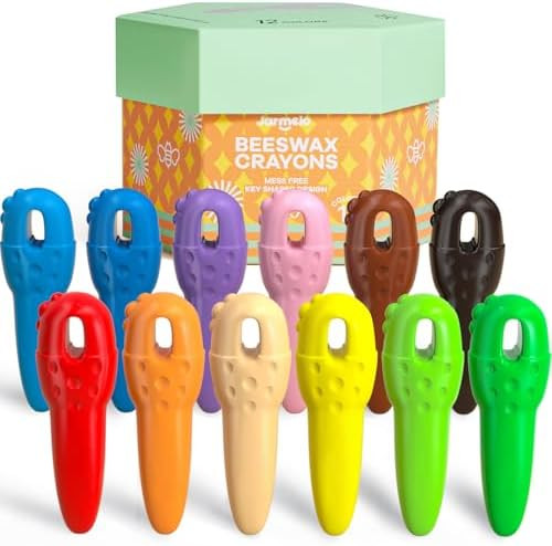 Mess Free Beeswax Crayons for Toddlers, Made with 100% Pure Beeswax-(12 Colors), Baby's First Non... | Amazon (US)
