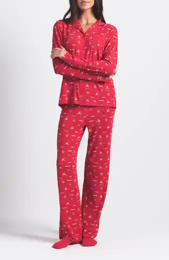 Logo Plush Pointelle Pajama Pants | Nordstrom