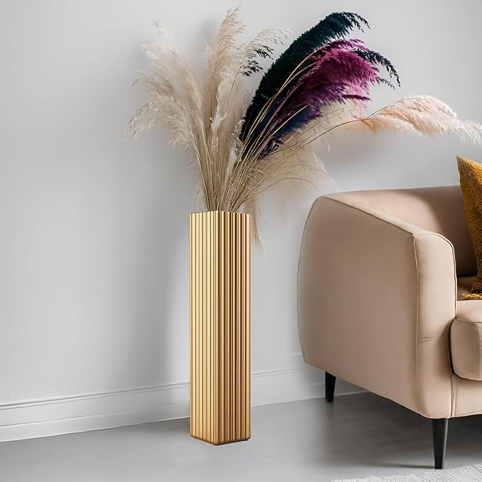 Tall Floor Vase 27.5 Inch Gold Resin Modern Elegant Vase for Entryway Fireplace Decor Lightweight... | Amazon (US)