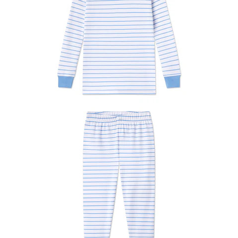 Kids Long-Long Set in Baltic Blue | Lake Pajamas