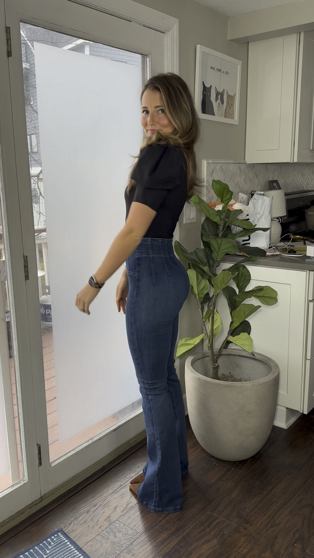 The best flare jeans!!! 
Size 26 in jeans, color “night sky” 
Size small in bodysuit 


#LTKfindsunder50 #LTKsalealert #LTKfindsunder100