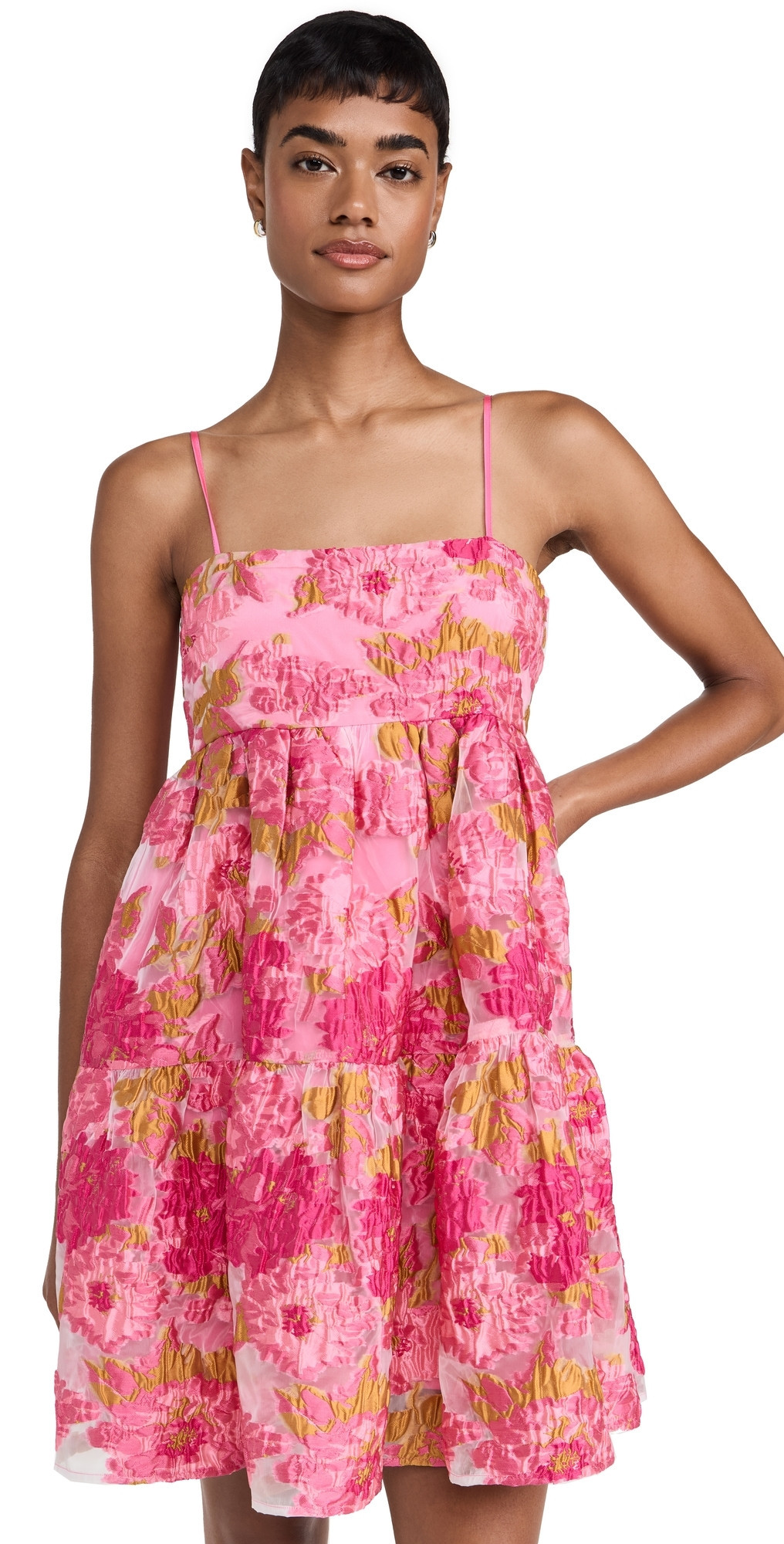 endless rose Organza Floral Mini Dress Pink M | Shopbop
