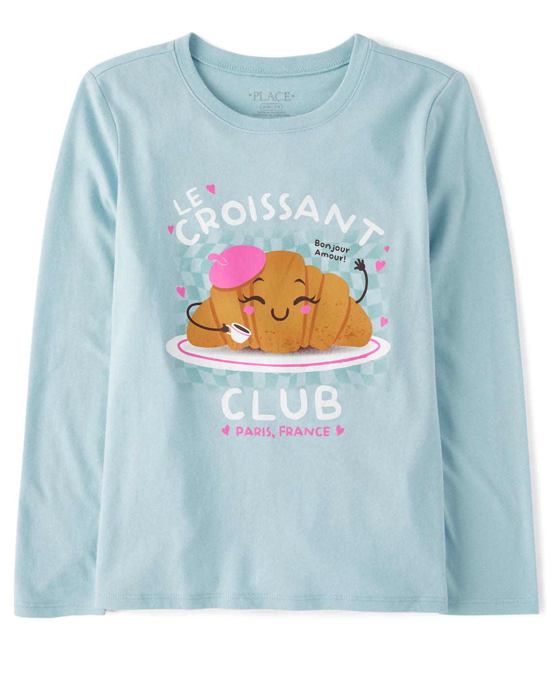 Girls Croissant Club Graphic Tee - blue | The Children's Place