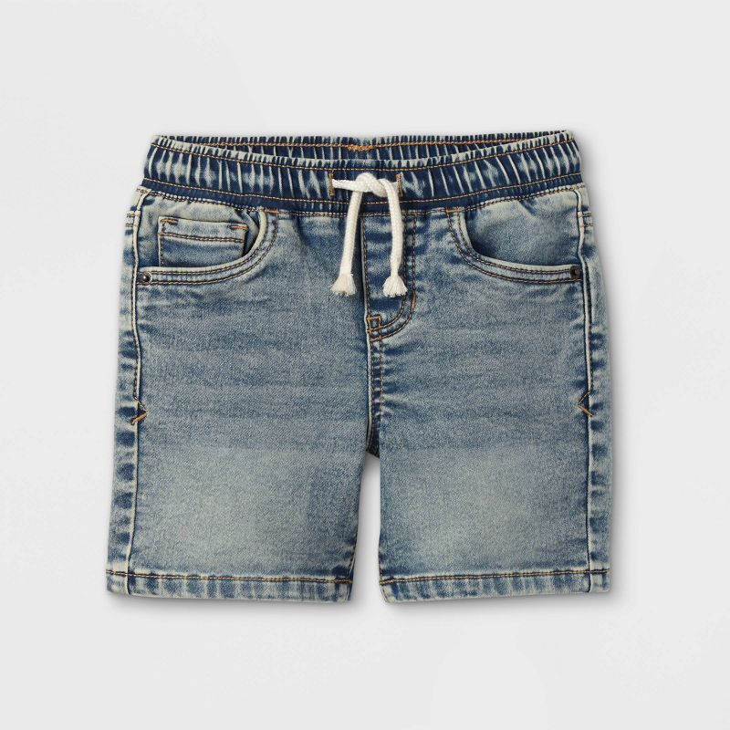 Toddler Boys' Acid Wash Pull-On Jean Shorts - Cat & Jack™ Blue | Target