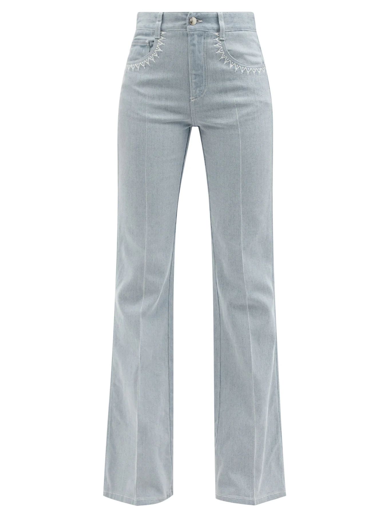 Topstitched high-rise flared-leg jeans | Chloé | Matches (US)