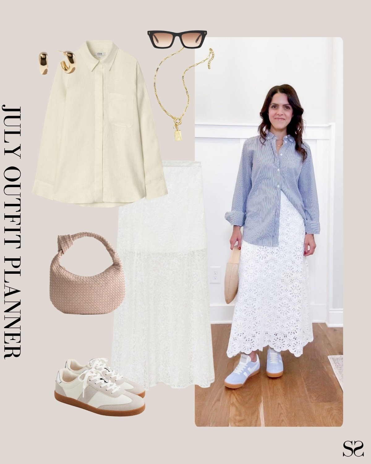 Planner to Person | Monthly outfit planner JULY: What I planned vs. how it’s worn: Summer looks, saved + styled outfit inspo | lace maxi skirt, butter yellow button up, sneakers, woven knot handbag

#summeroutfit #casualstyle 


#LTKStyleTip