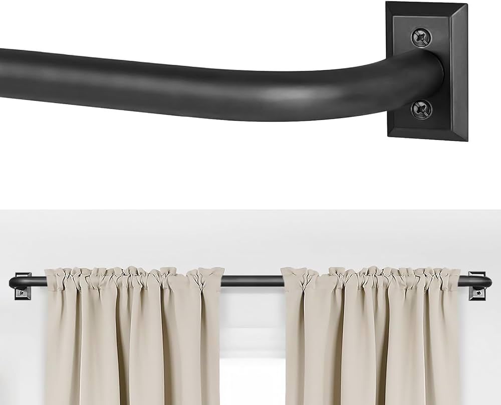 Blackout Curtain Rod for Windows 28 to 48 Inches, Wrap Around Drapery Rod, Heavy Duty Curtain Rod... | Amazon (US)