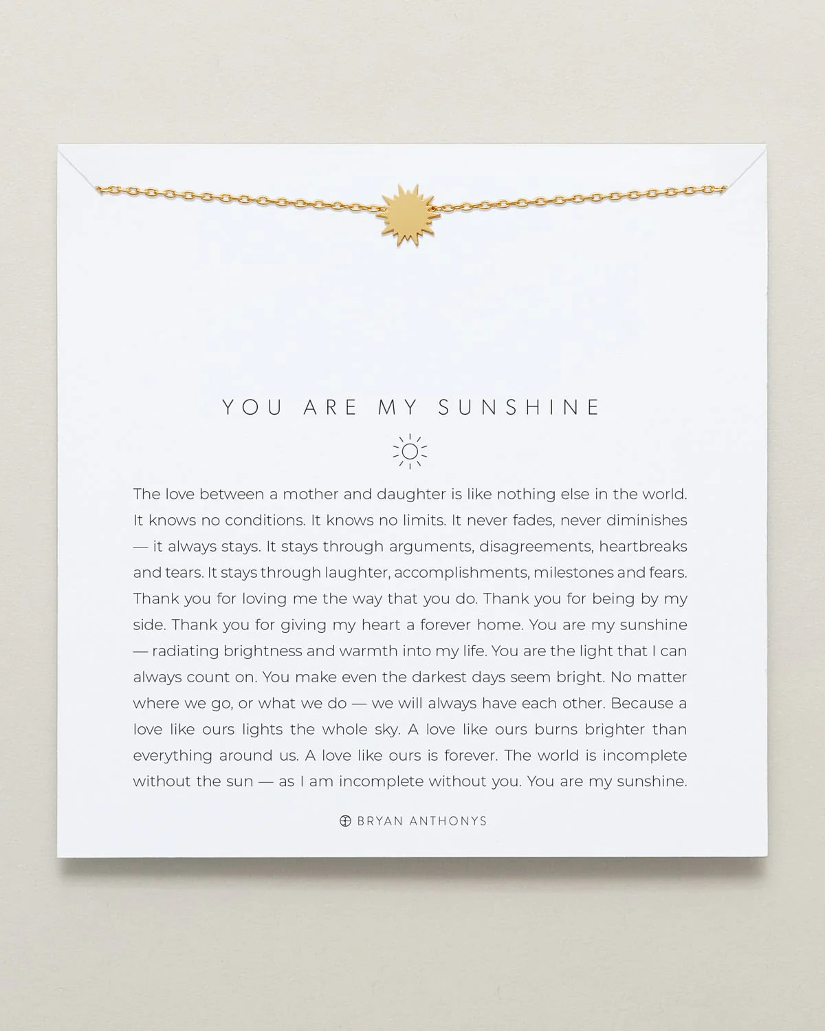You Are My Sunshine Icon Necklace | Bryan Anthonys | Bryan Anthonys