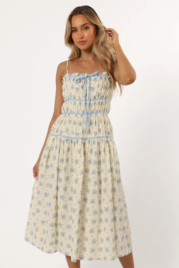Felicity Midi Dress - Ivory Blue | Petal & Pup (US)