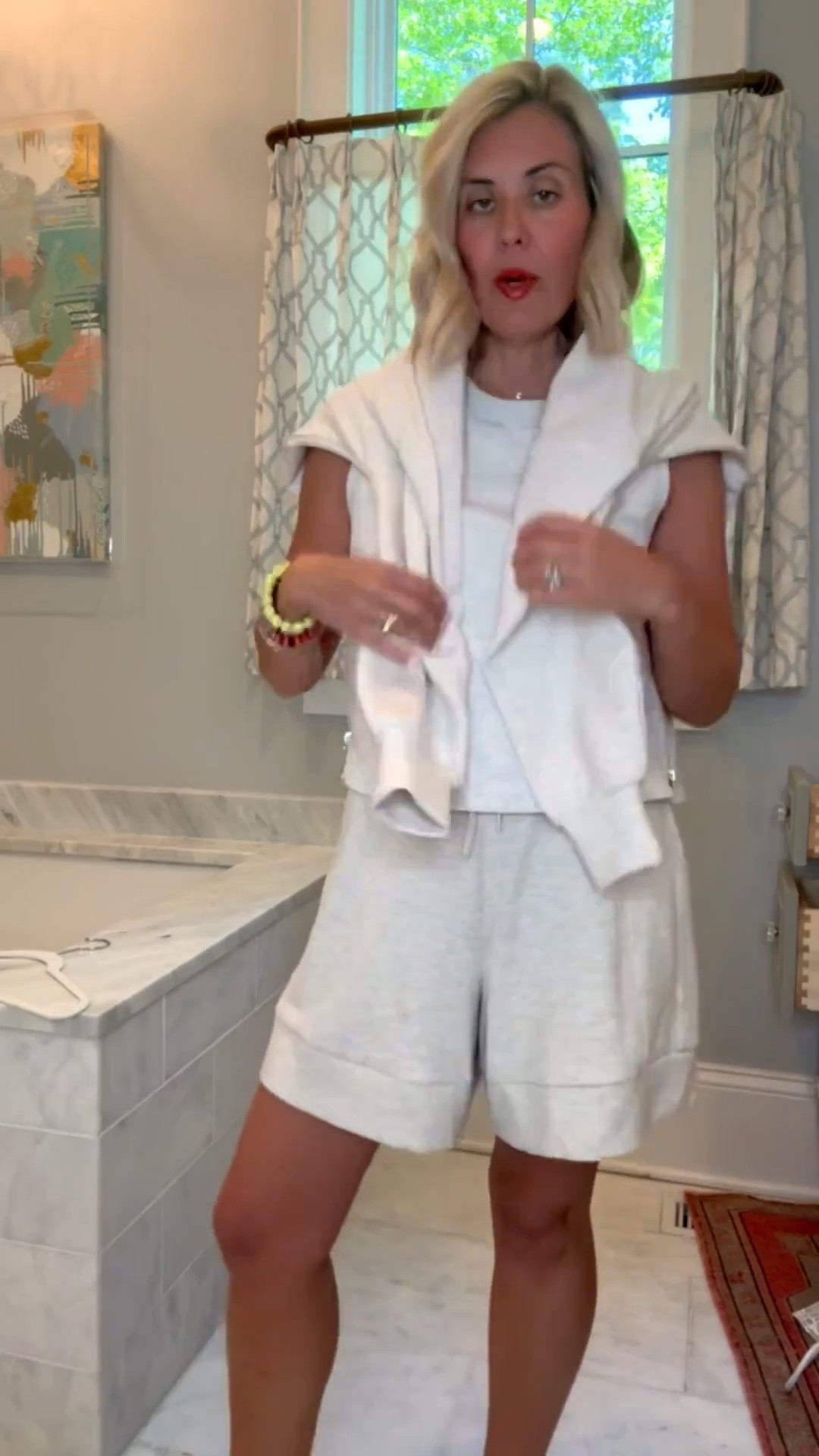 The ultimate mix and match madness set!  I wear xs in all pieces and 8 sneaker tts. 

*Use my code Catherine20 at A+B

#LTKdayinmylife #LTKOver40 #LTKootd