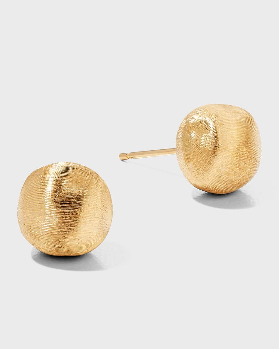 Marco Bicego 18K Africa Textured Gold Stud Earrings, Small | Neiman Marcus
