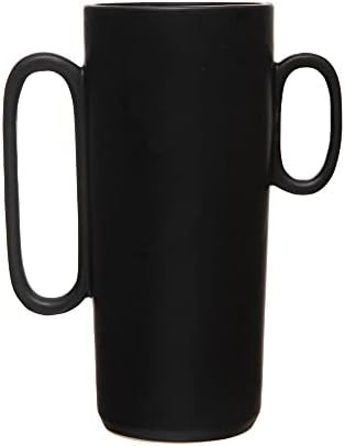 Bloomingville Decorative Flower Asymmetrical Handles Vase, Black | Amazon (US)