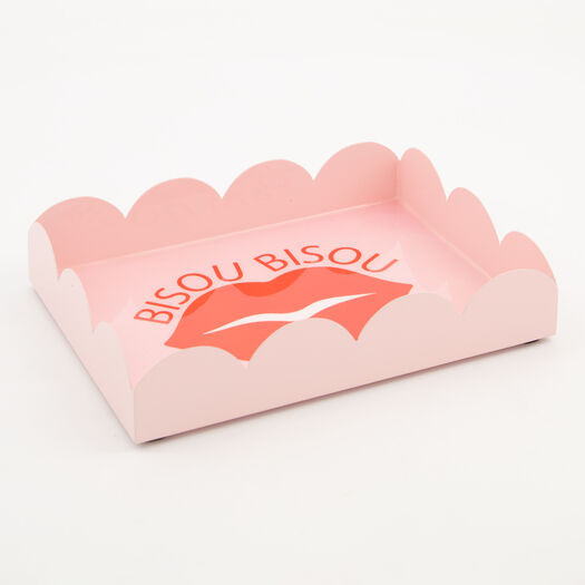 Pink Bisou Bisou Desk Tray 15.5x20cm | TK Maxx
