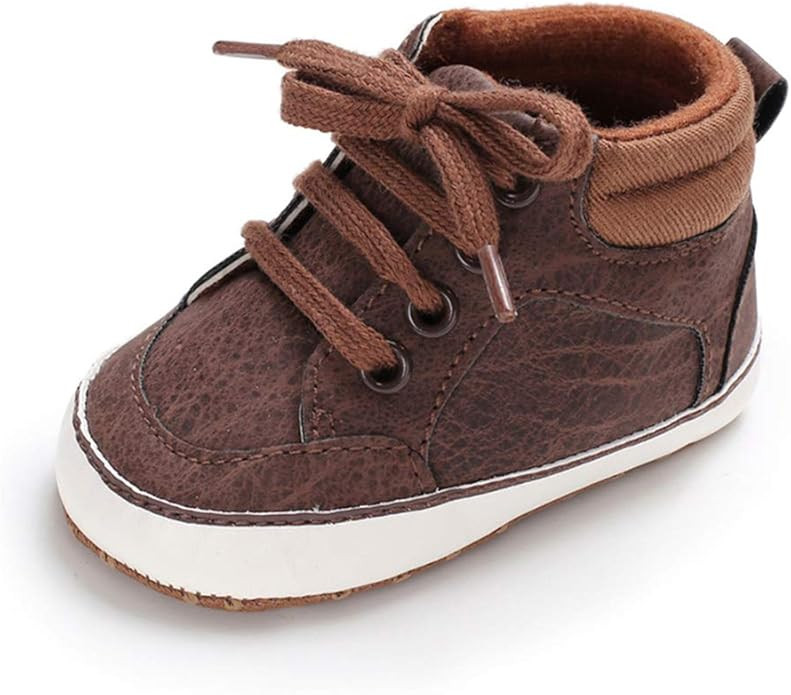 Baby Boys Girls Anti-Slip Sneakers Soft Ankle Boots Toddler First Walkers Newborn Crib Shoes | Amazon (US)