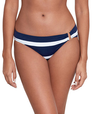Women's Striped O-Ring Hipster Bikini Bottoms | Macy's