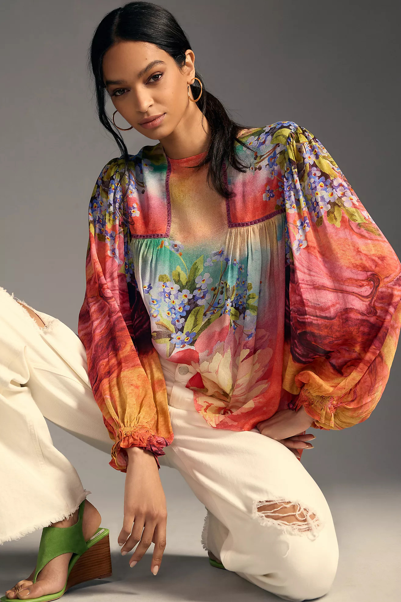 Bl-nk Miranda Peasant Blouse | Anthropologie (US)