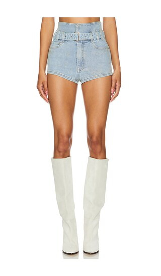 Sheyla Shorts in Denim Gold Metallic | Revolve Clothing (Global)