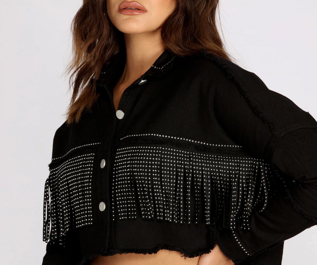 All About The Fringe Cropped Jacket | Windsor Stores