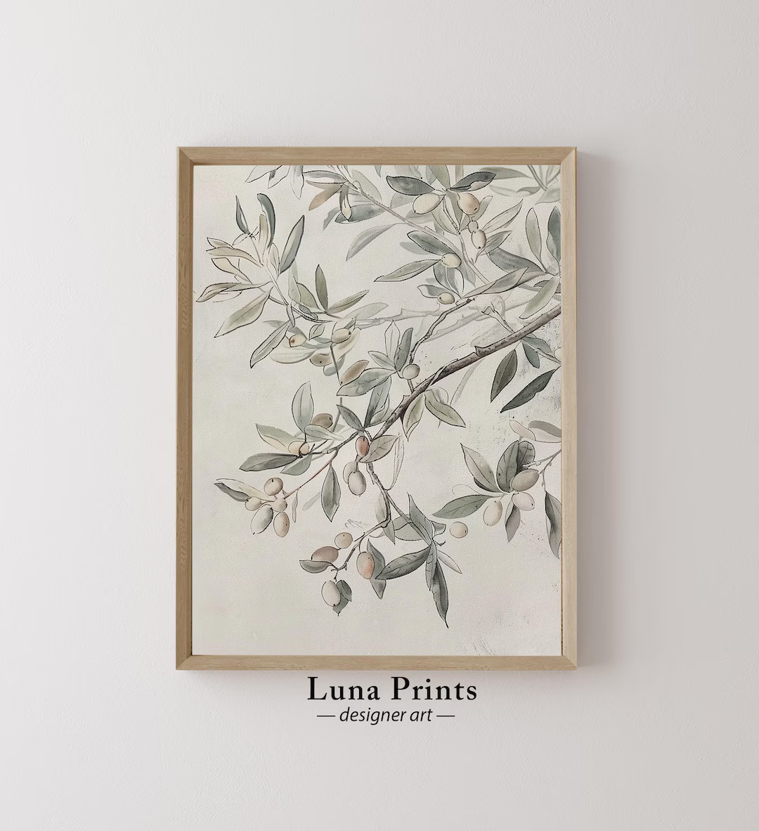 Olive Tree Branch Drawing, PRINTABLE ART, Neutral Botanical Art, Muted Toned Art, Modern Organic ... | Etsy (US)