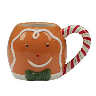 Holiday Magic Gingerbread 19 oz. Multi-Colored Earthenware 3-D Beverage Mug (Set of 4) | The Home Depot
