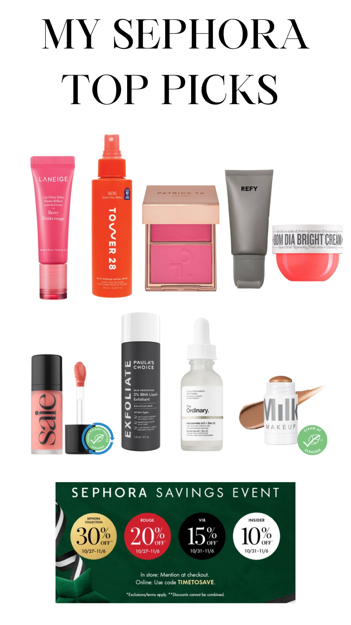 My top picks from the Sephora savings event 

#LTKGiftGuide #LTKU #LTKHolidaySale