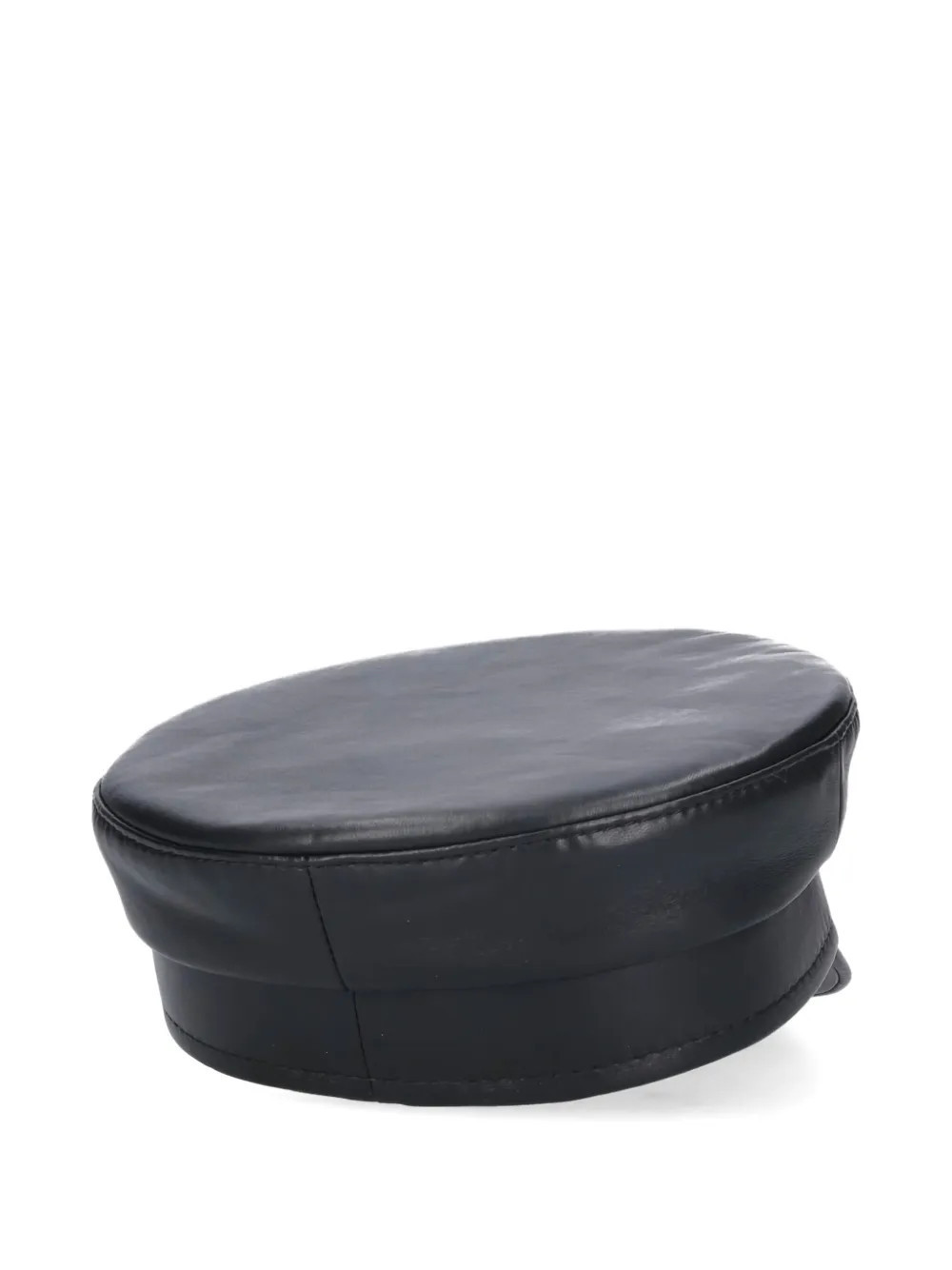Ruslan Baginskiy leather baker-boy hat - Black | Farfetch Global