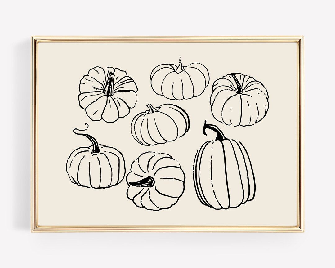 fall printable wall art | pumpkin art | fall kitchen decor | pumpkin print | neutral wall art | c... | Etsy (US)