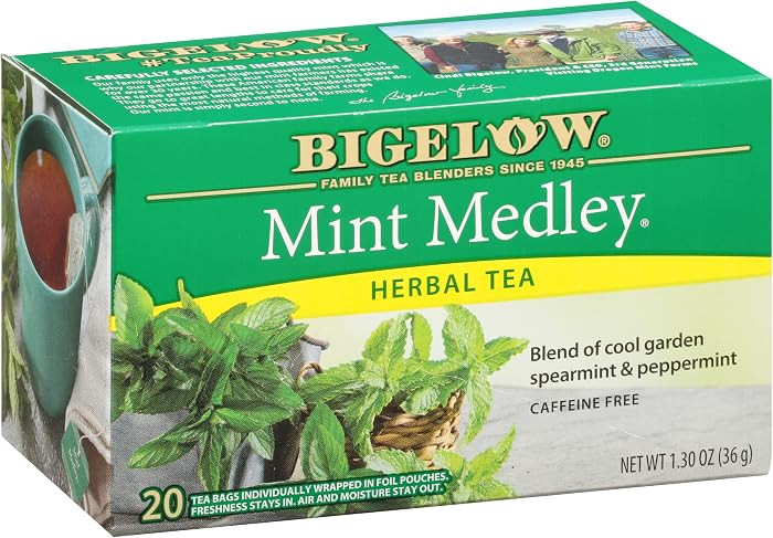 Bigelow Tea Mint Medley Herbal Tea, Caffeine Free Mint Tea with Spearmint and Peppermint, 20 Coun... | Amazon (US)