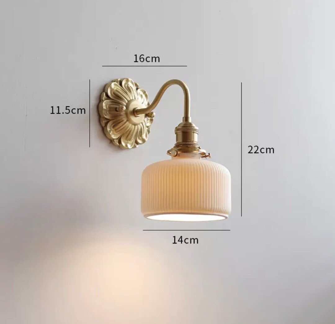 Wall Sconce Art Deco Lamp Mid Century Bedside Ceramic Fixture - Etsy | Etsy (US)