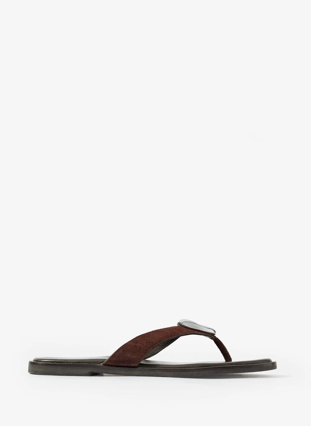 Nova Brown Leather Flip Flop Sandals | Mint Velvet