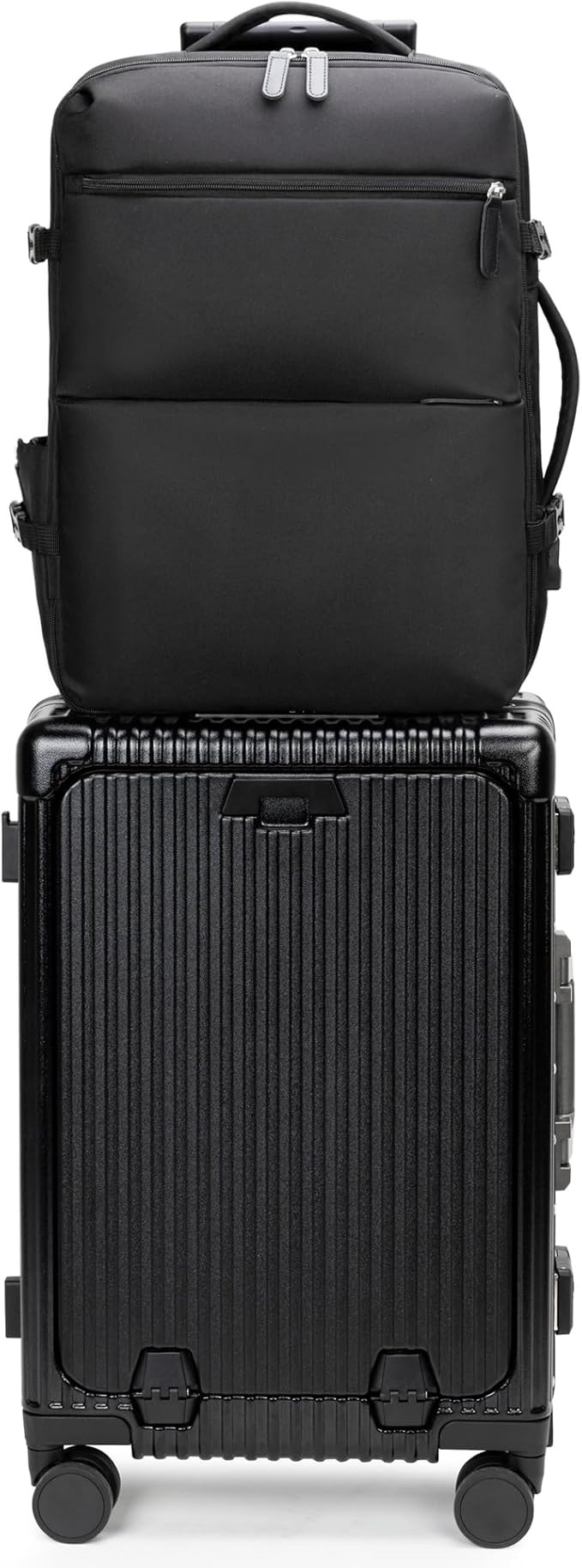 feilario 2 Piece Set 20in Aluminium Frame PC Hard Shell Spinner Wheels Luggage, Built-In TSA lock... | Amazon (US)