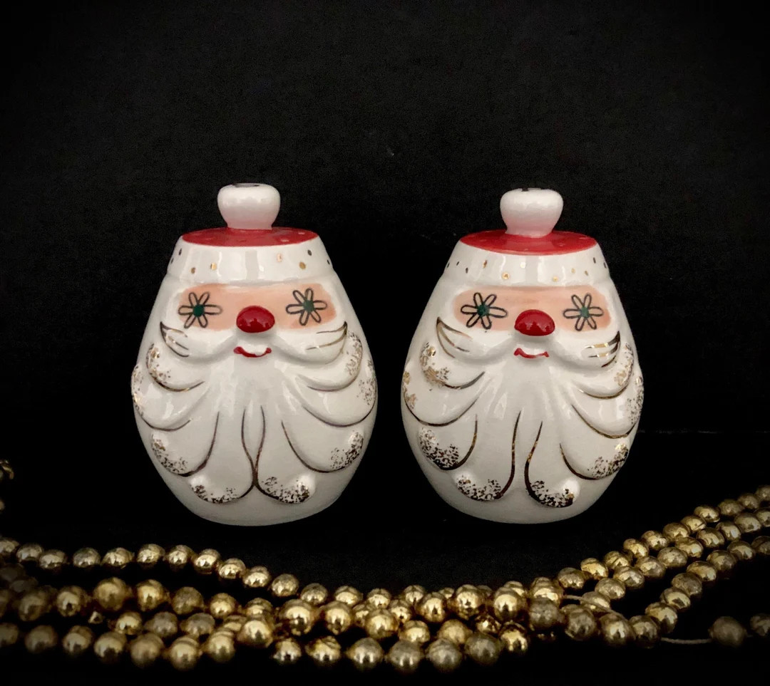 Holt Howard Atomic Starry Eyed Santa Salt And Pepper Shakers 1959 exceptional condition retro mid... | Etsy (US)