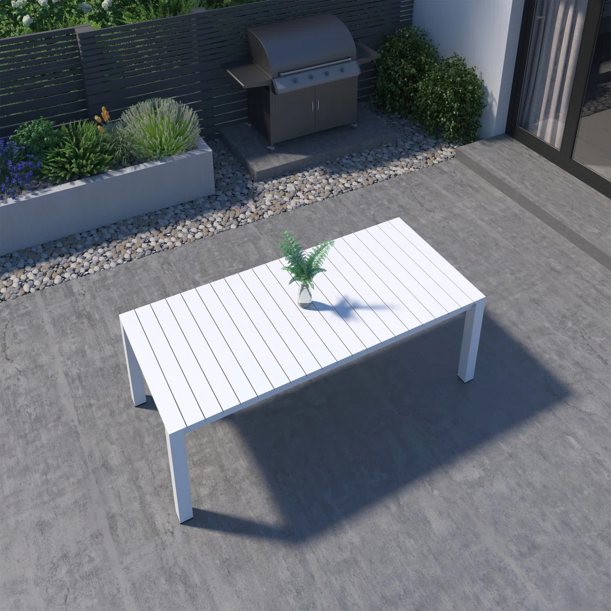 Amazonia Outdoor Patio Ammelie Aluminum Rectangular Dining Table | Wayfair North America