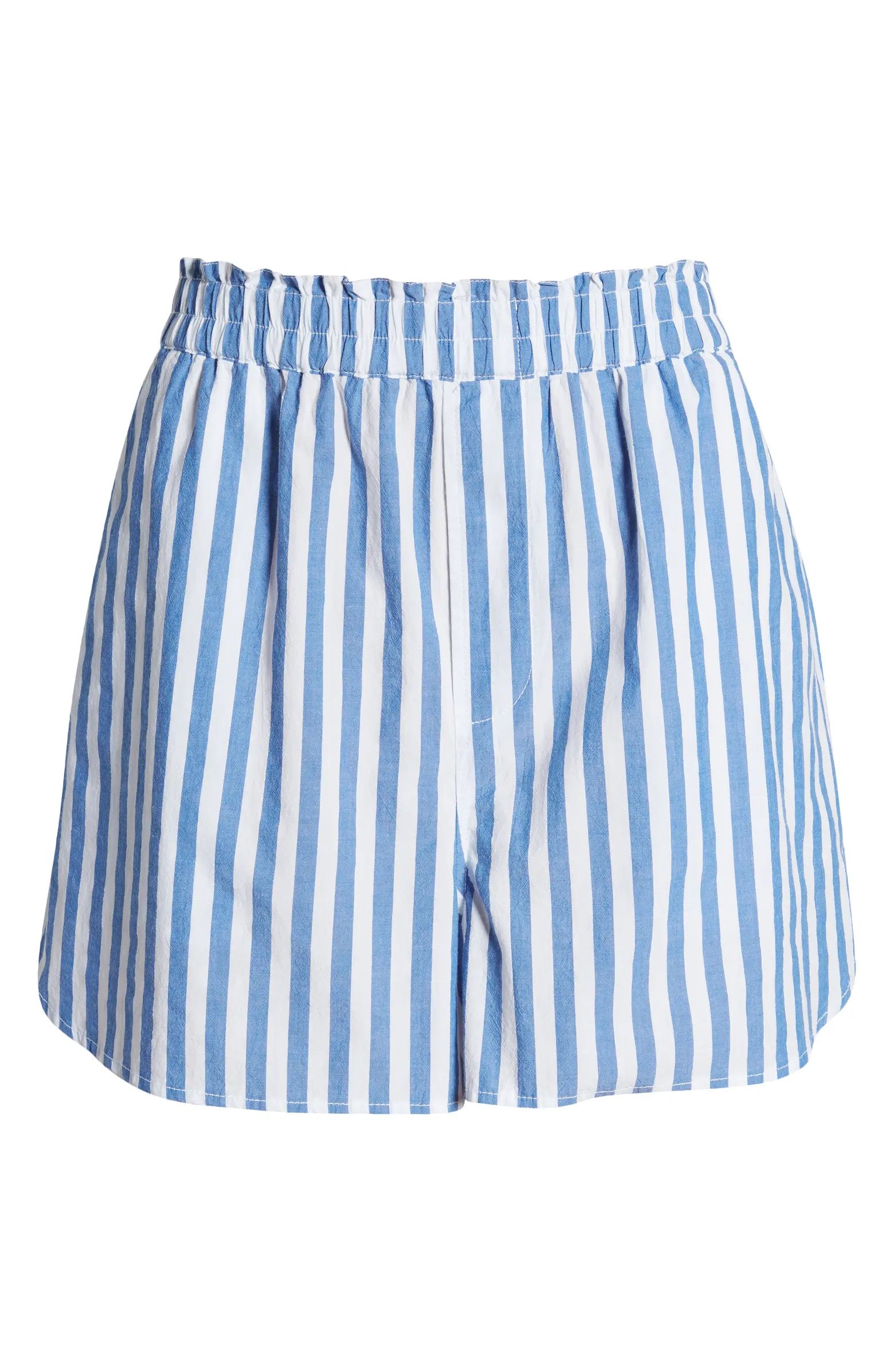 Madewell Stripe Signature Poplin Pull-On Shorts | Nordstrom | Nordstrom