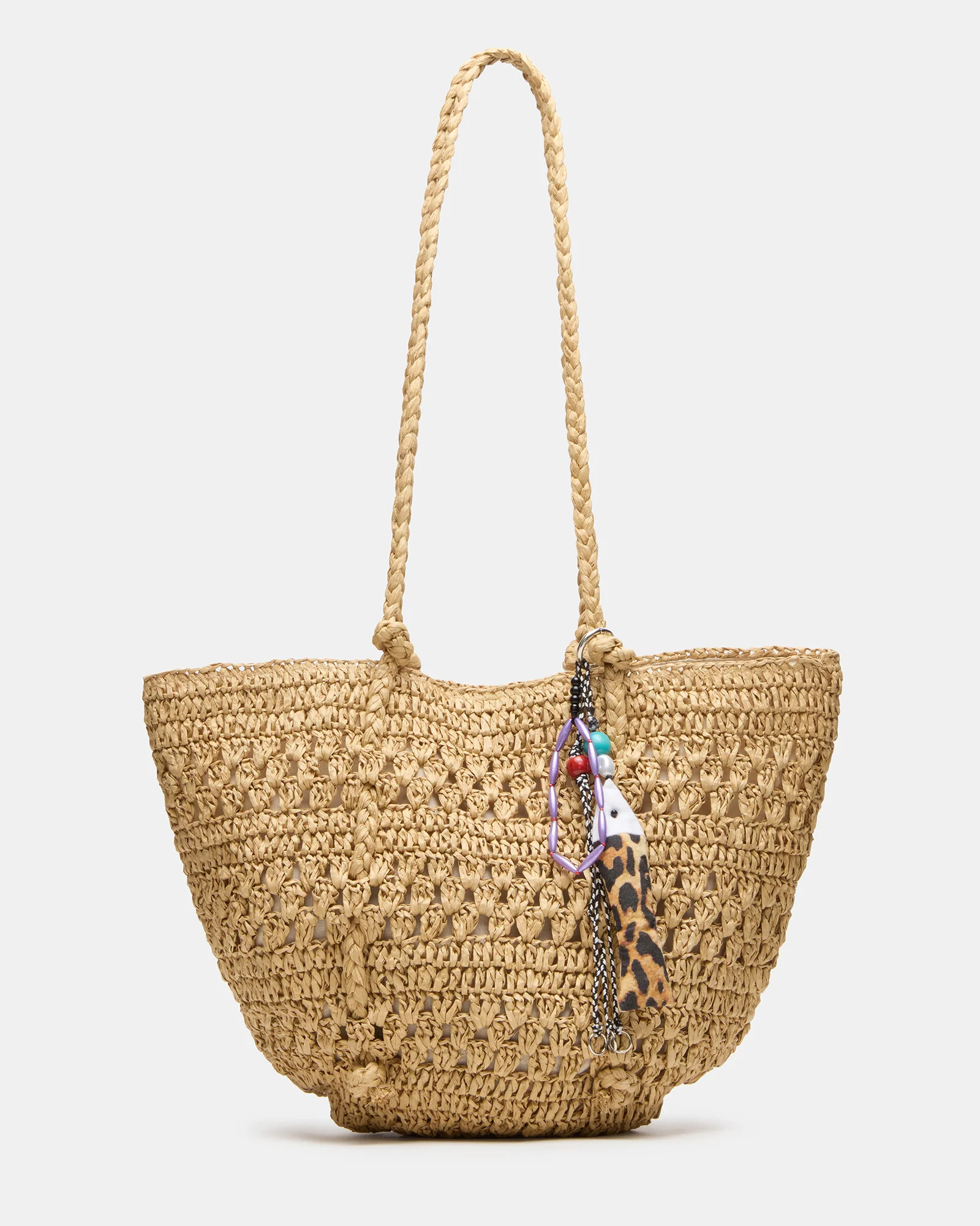 TYDES Bag Natural Boho Straw Shoulder Strap Tote Handbag | Steve Madden (US)