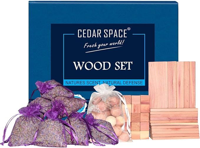 Cedar Blocks for Clothes Storage 76 Sets 100% Nature Aromatic Red Ceder Blocks and Lavender Sache... | Amazon (US)
