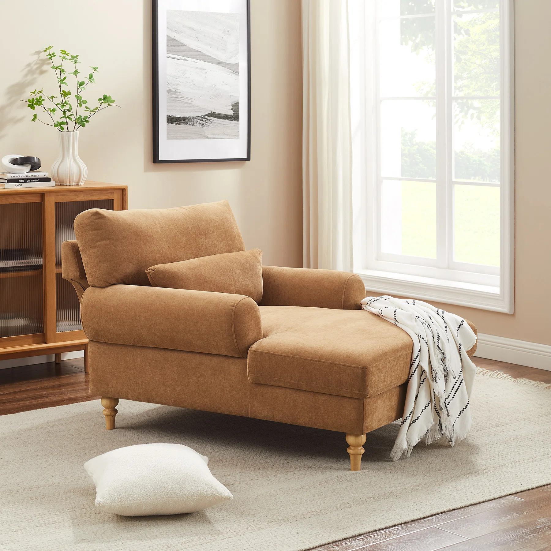 Davene Upholstered Chaise Lounge with Adjustable Backrest | Wayfair North America