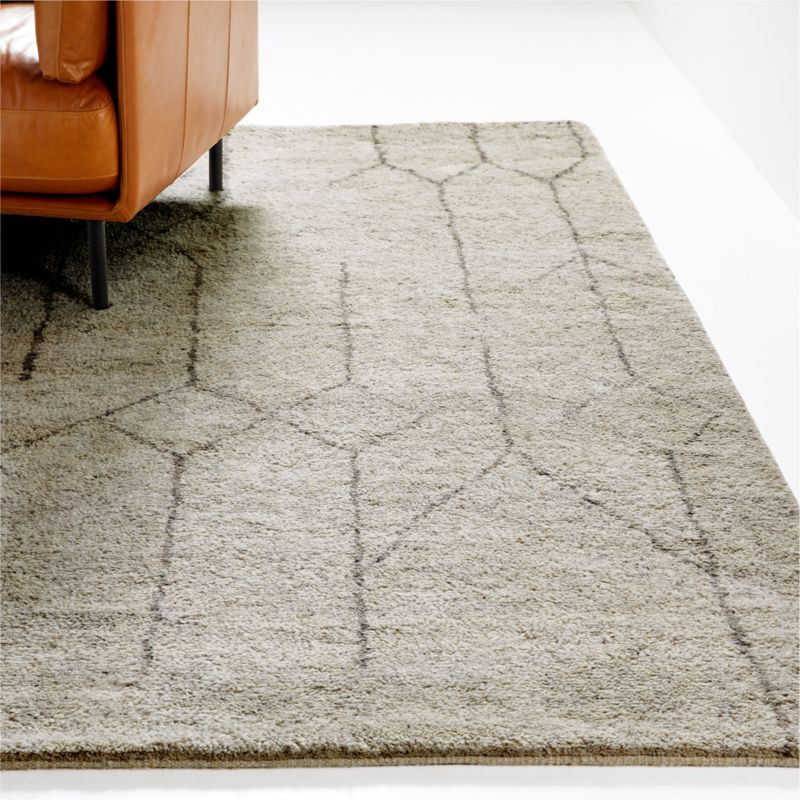 Palencia Wool Light Grey Area Rug 5'x8' + Reviews | Crate & Barrel | Crate & Barrel