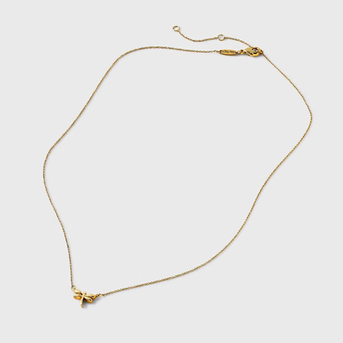 Tiny Tags 14K Gold Ion Plated Dragonfly Chain Necklace - Gold | Target