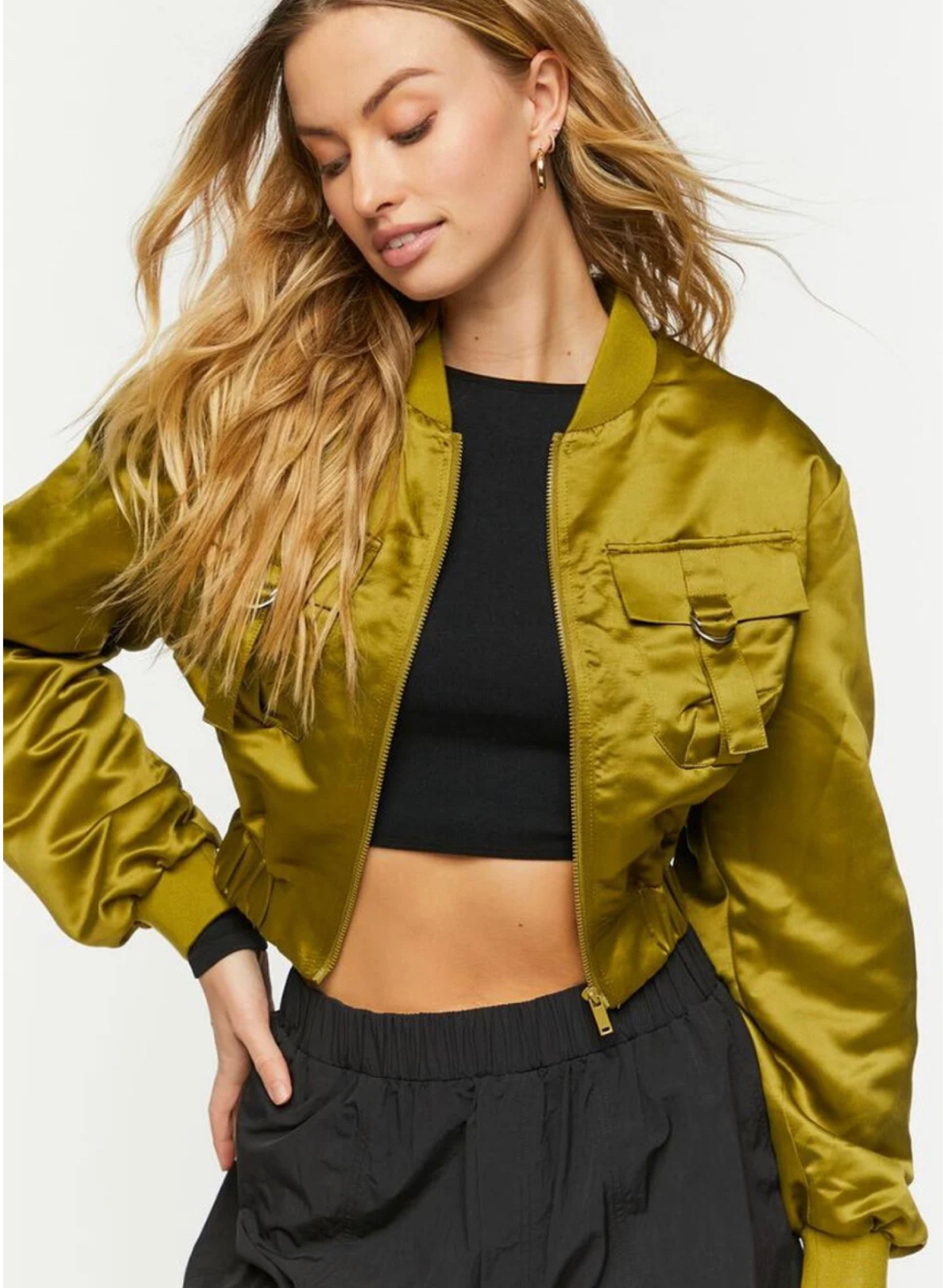 Buy my utility ruched satin jacket in olive 🫒 

#LTKstyletip #LTKunder100 #LTKunder50