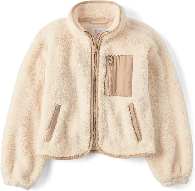 The Children's Place girls Long Sleeve Sherpa Fleece Full Zip Jacket | Amazon (US)