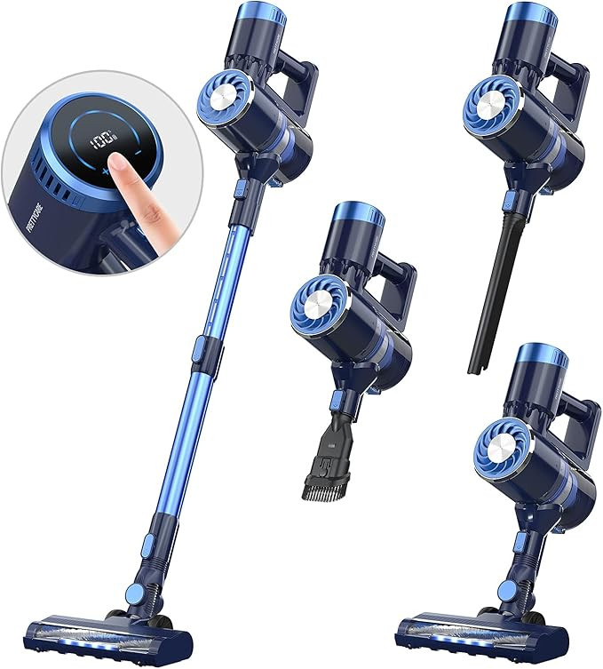 Cordless Vacuum Cleaner with LED Touch Display, 4 in 1 Stick Vacuum 35 Mins Runtime & Ultra-Quiet... | Amazon (US)