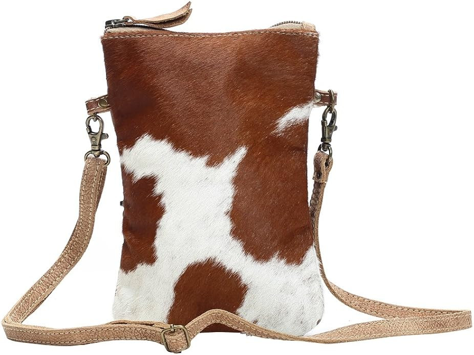Myra Bag White & Brown Cowhide Crossbody Bag S-1173 | Amazon (US)