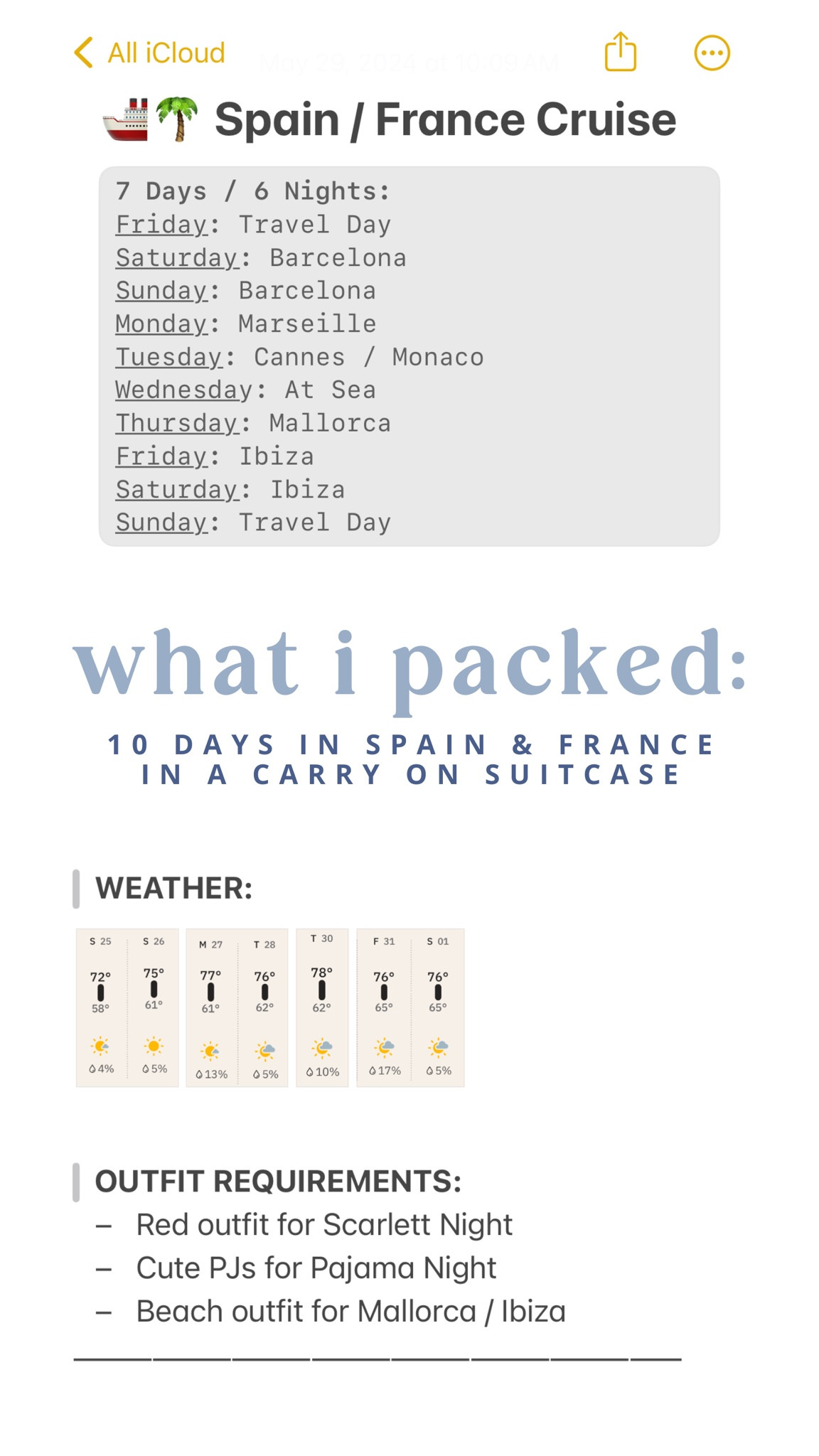 Everything I packed in my carry on suitcase for 10 days in Spain & France!

#LTKTravel #LTKSeasonal
