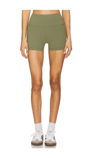 Isla Micro Rib 3 Inch Short in Clover Green | Revolve Clothing (Global)