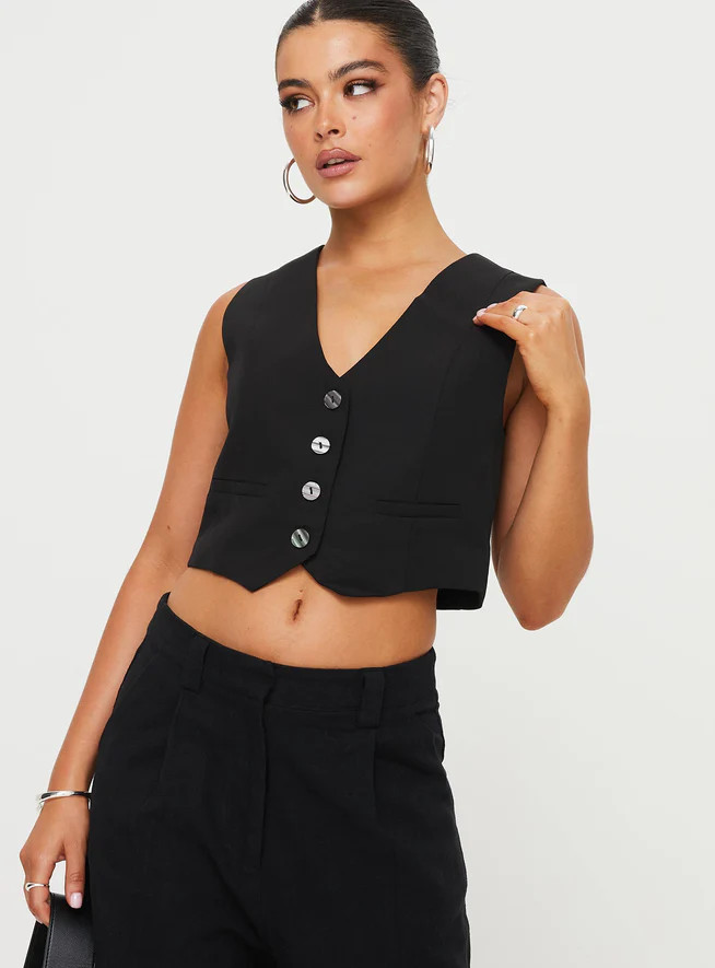 Lavine Vest Top Black | Princess Polly US