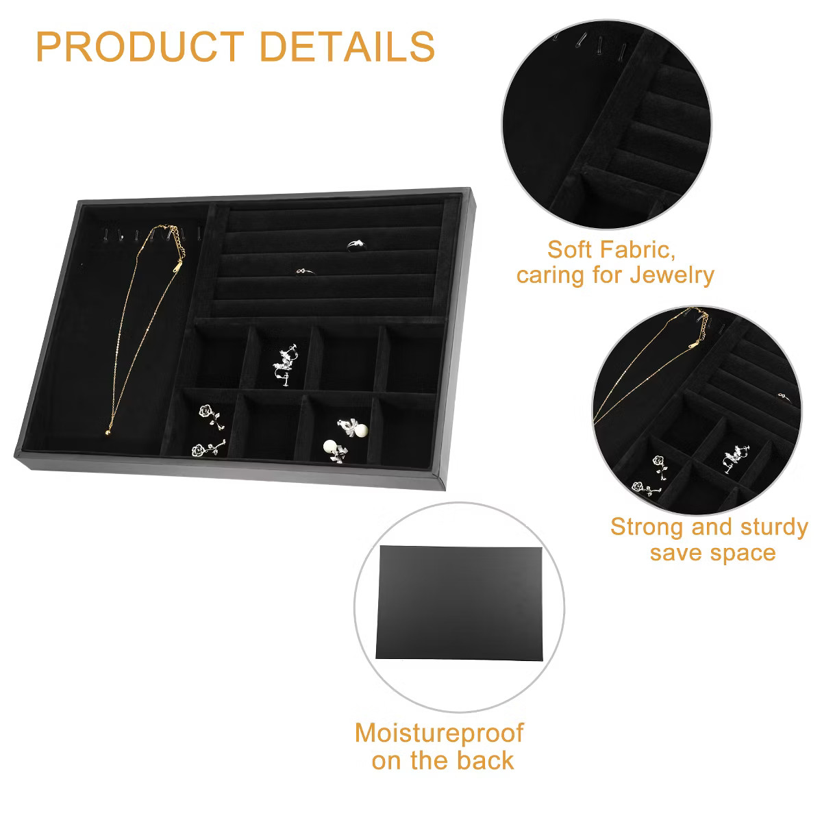 Unique Bargains 3 in 1 Jewelry Tray Stackable Tray Showcase for Rings Earrings Necklace Pendants ... | Target